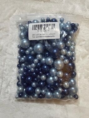 320 Pc Blue Pearl Filler Beads Craft Beads